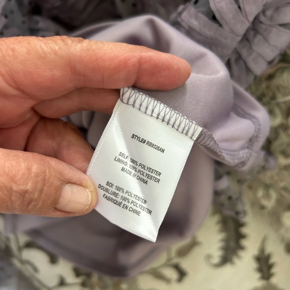 Anthro/Eva Franco Lace Floral Purple Polka Dot Sheer Top - Picture 9 of 9